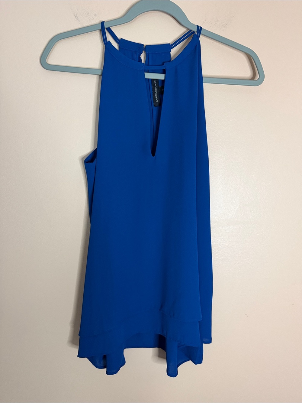 Banana Republic Cobalt Blue Halter Chiffon Camisole